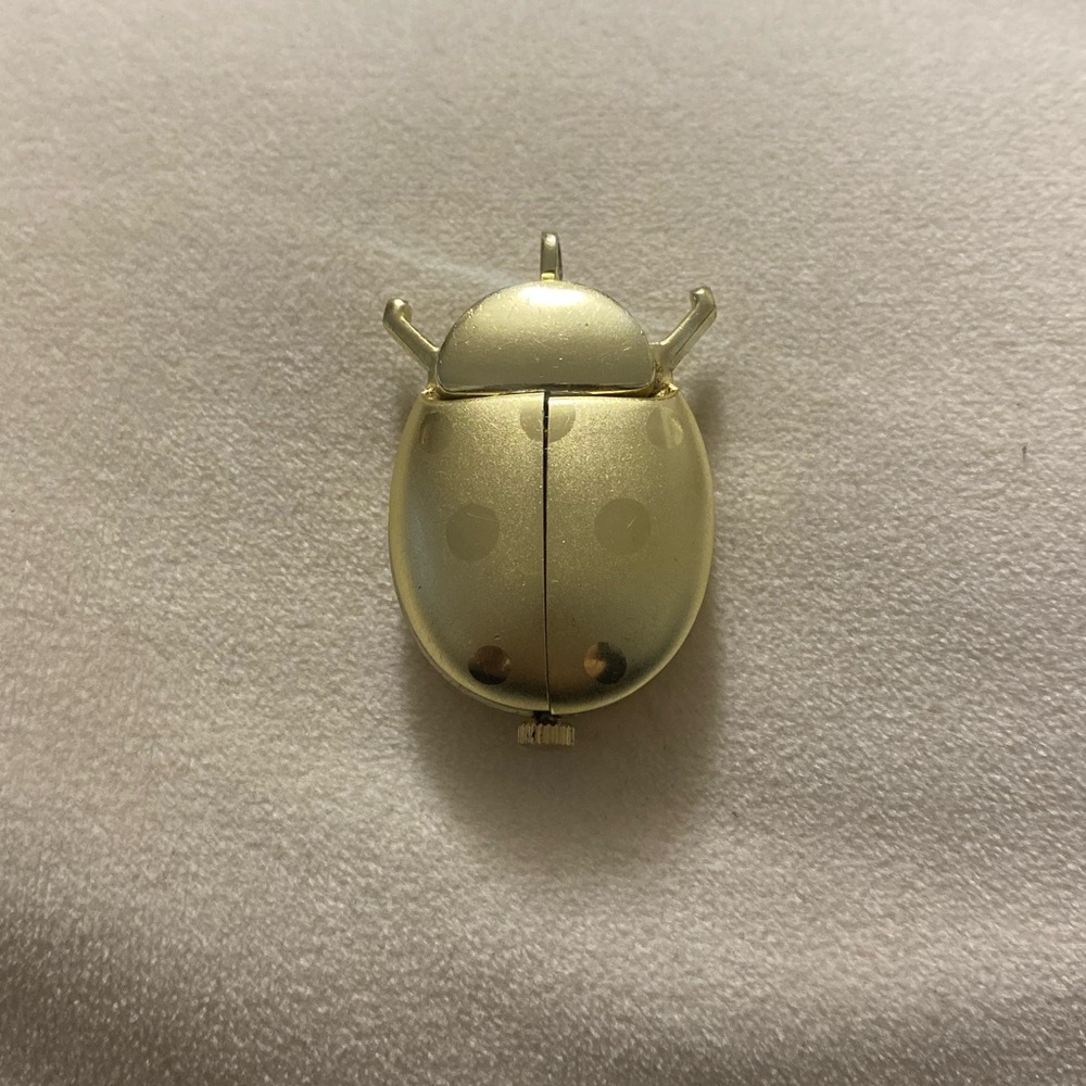 Gold Toned Ladybug Pocket Watch